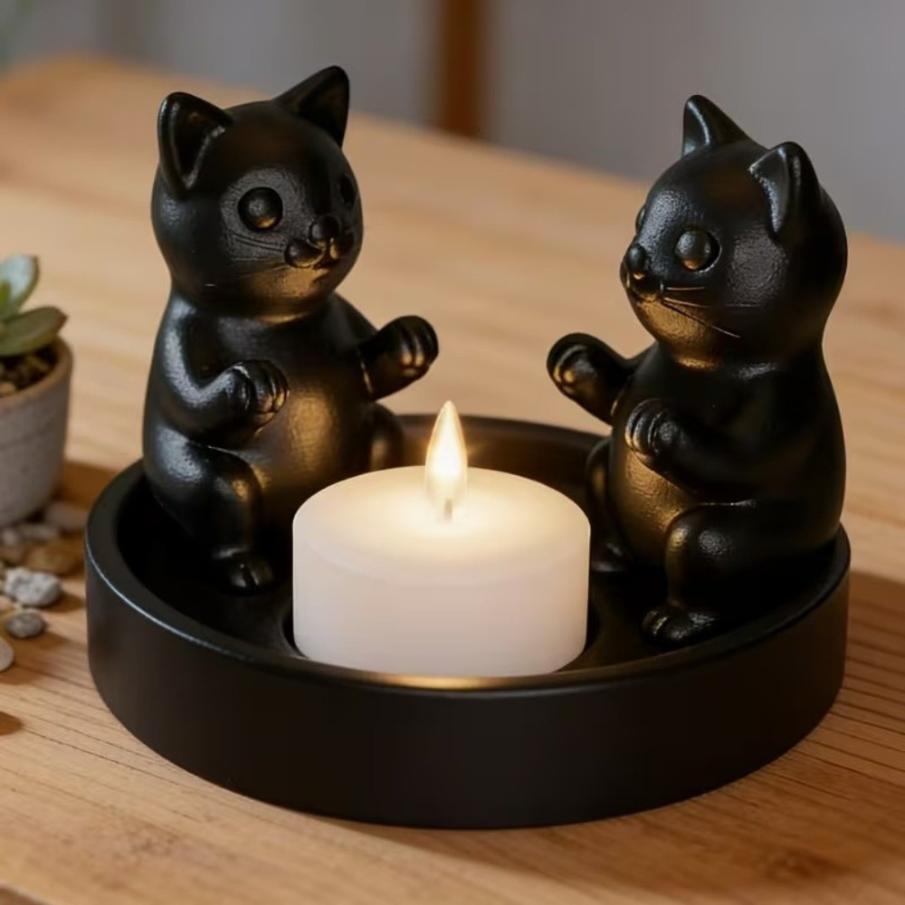 3D Printing Ring Holder - Yaratıcı Karikatür Kedi Mumluk Dekoratif Halka