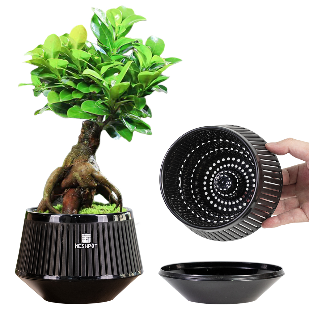 3D Printing Pot - Drenaj Delikli ve Tepsili Meshpot Bonsai