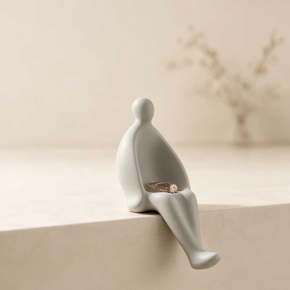 3D Baskılı Gri Oturan Figür Ta - 3D Printing Ring Holder incelemesi ve fiyatı