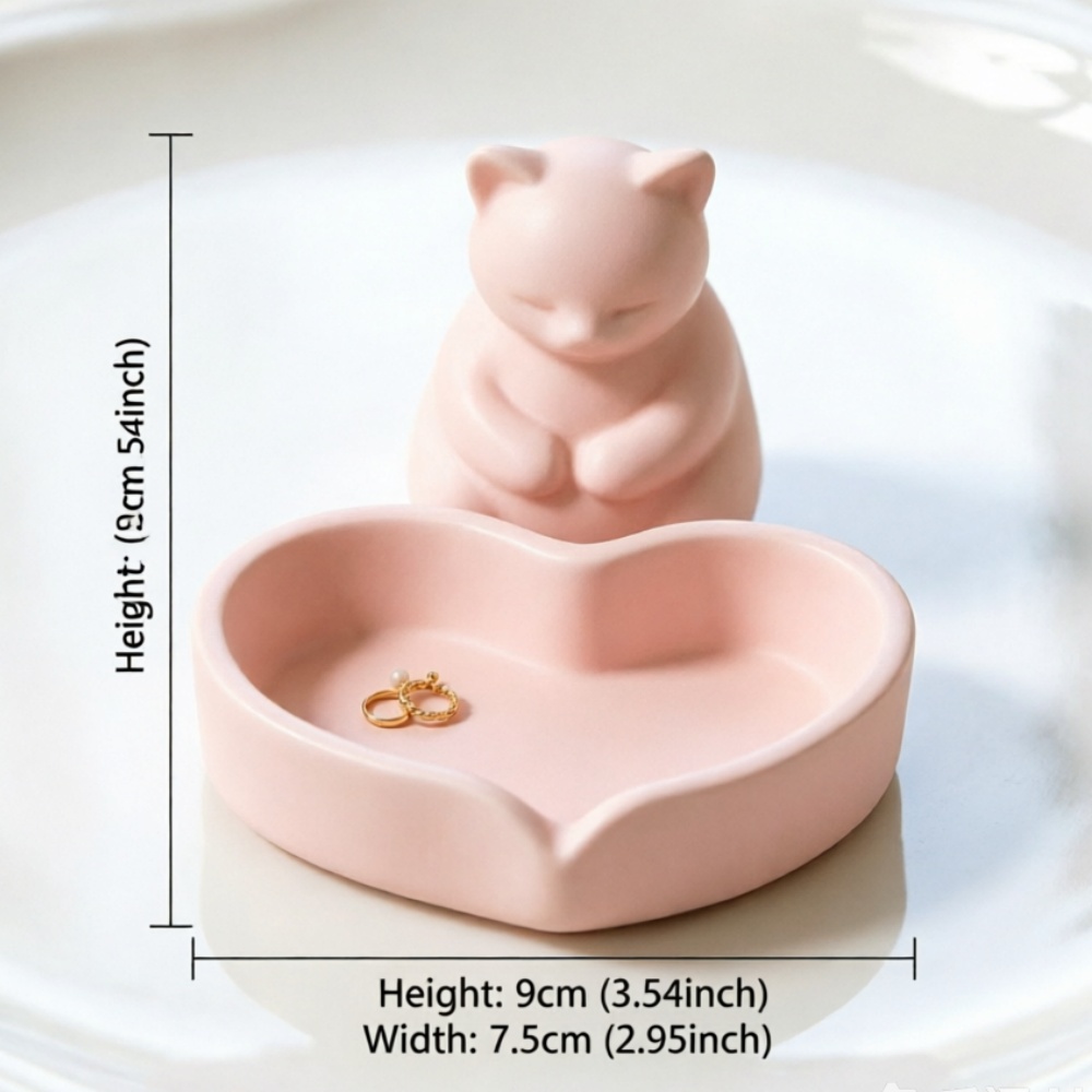 3D Baskılı Pembe Kedi Kalp Tep - 3D Printing Ring Holder incelemesi ve fiyatı