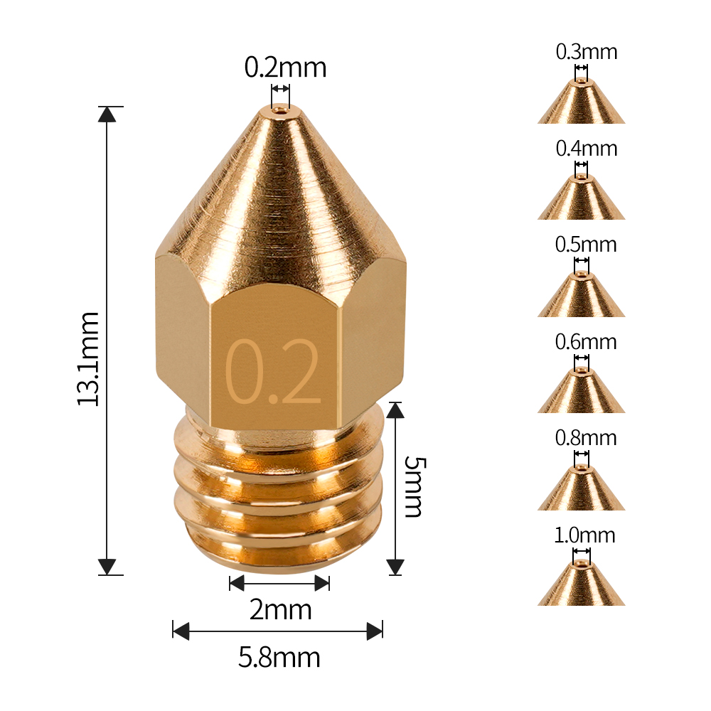 MK7 MK8 Meme 0.4mm 0.3mm 0.2mm - 3D Printer Nozzle Brass incelemesi ve fiyatı