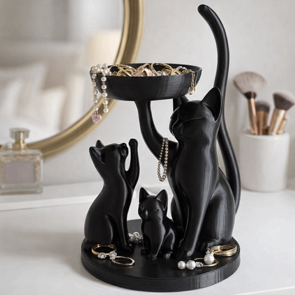 Çizgi Film Kedi Takı Tepsisi 3 - 3D Printing Ring Holder incelemesi ve fiyatı