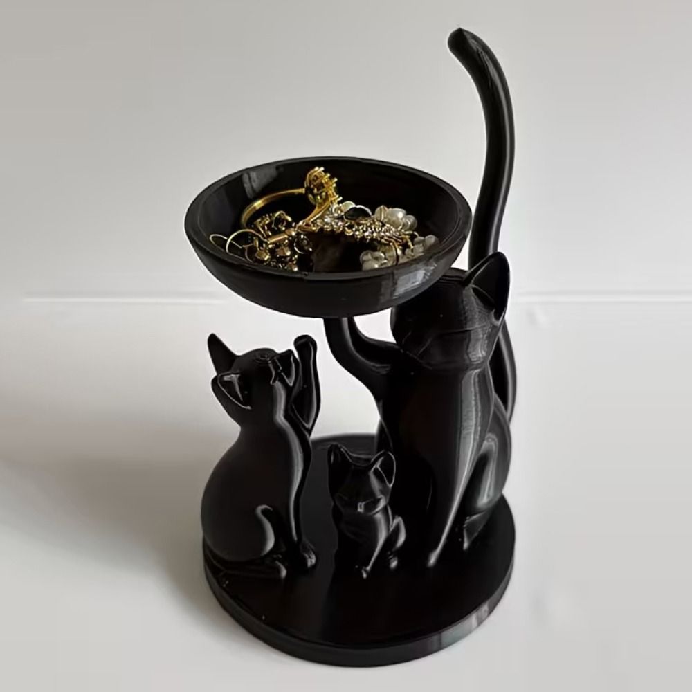 Çizgi Film Kedi Takı Tepsisi 3 - 3D Printing Ring Holder incelemesi ve fiyatı